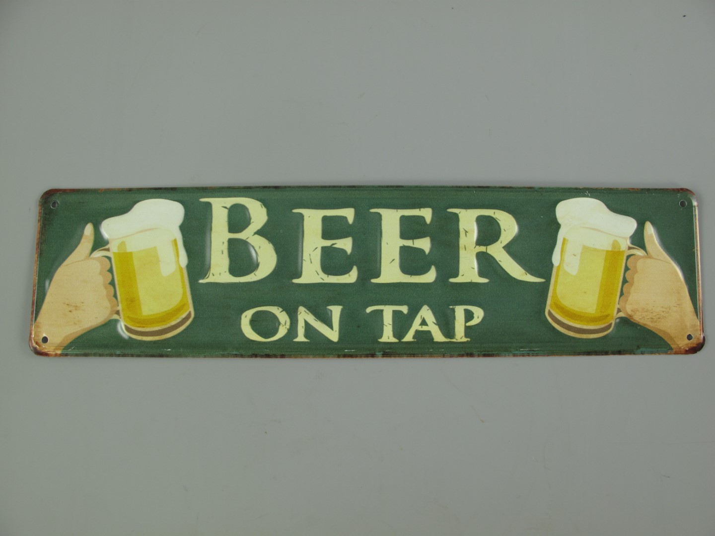 Wandschild(Gestanzt) Eisen Beer On Tap L.40x10cm