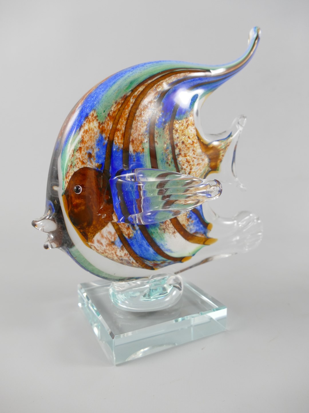 Glasfigur Fisch farbe H.21x17cm