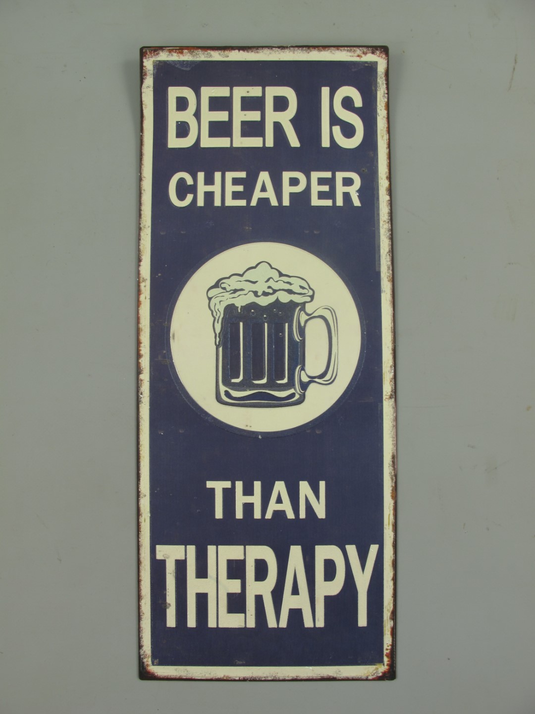 Wandschild(RILL) Eisen Beer is Cheaper H.19x48cm