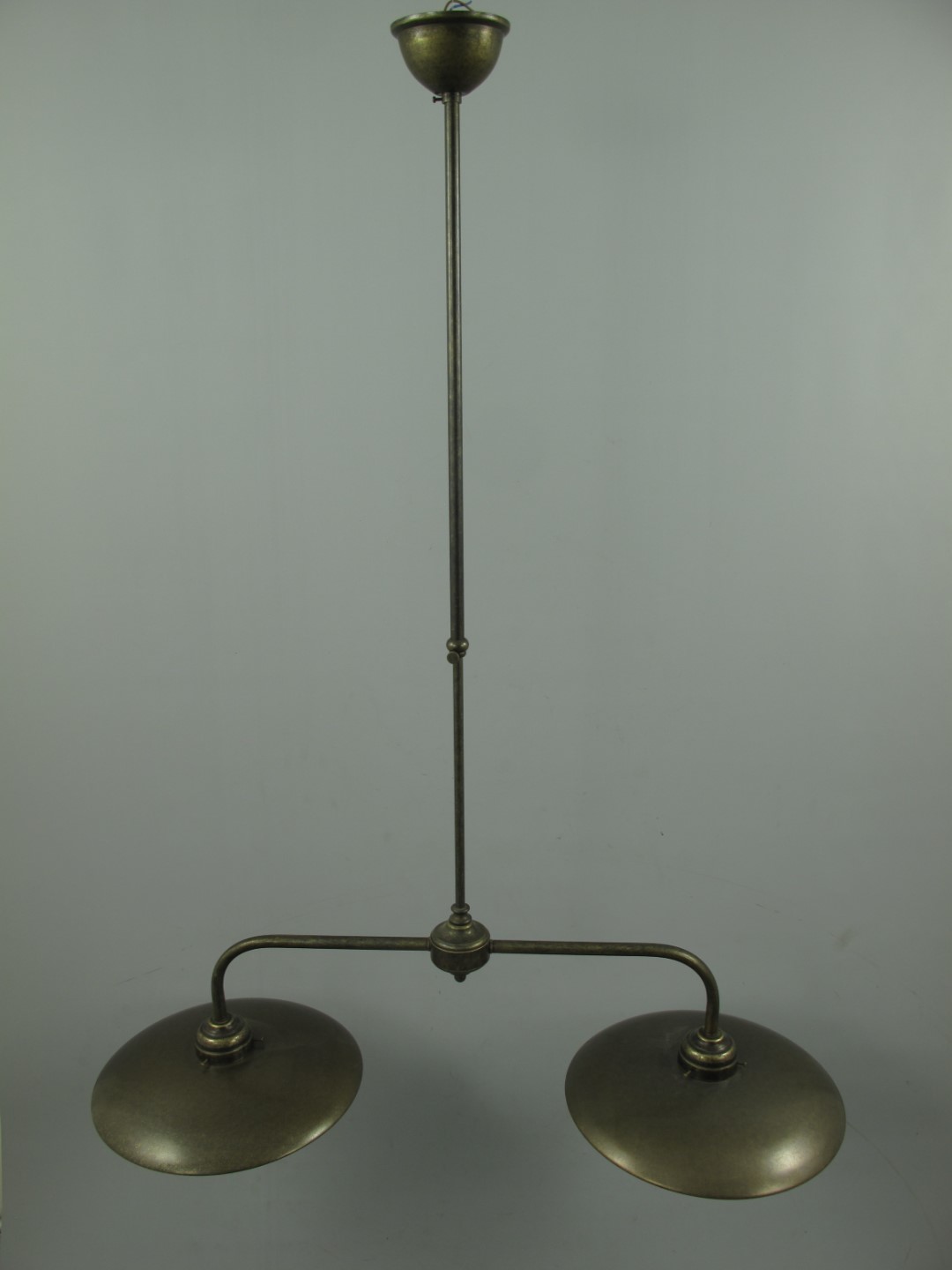 Lampe Messing brüniert Schirm2x(130.090-2) H.37cm