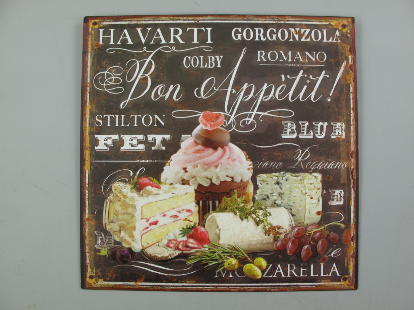 Wandschild Eisen Bon Appetit H.30x30cm