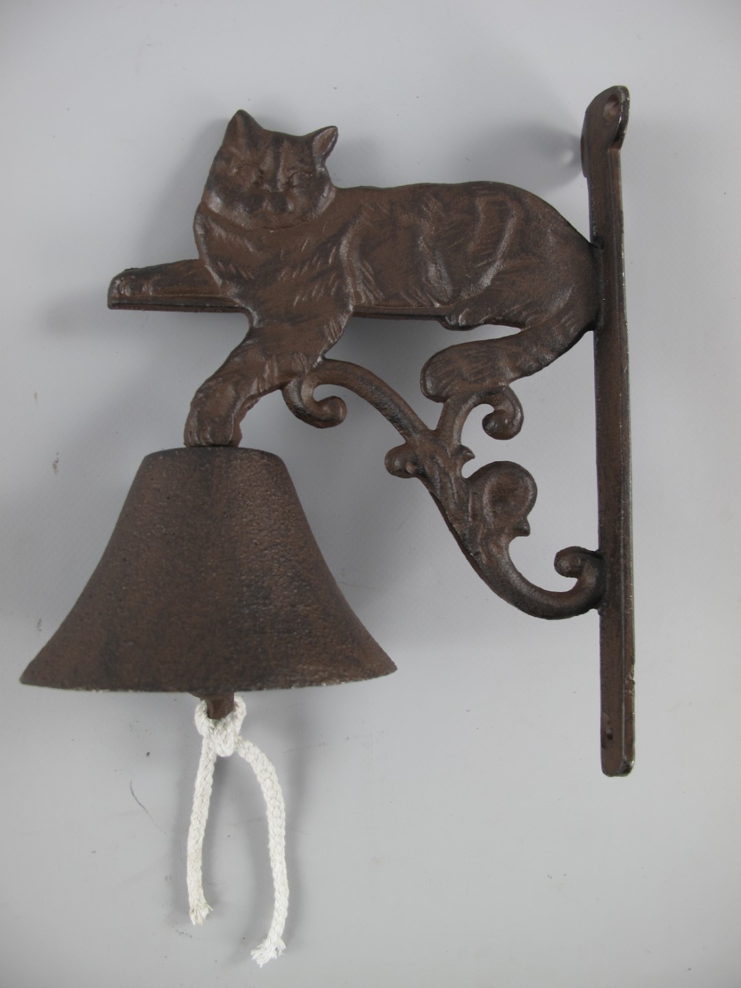 Wandglocke Katze eisen rustikal braun H.21cm