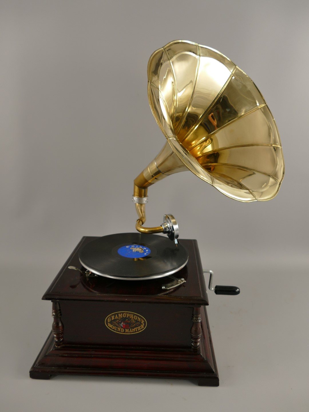 Grammophon Holz viereckig(Deko) H.66cm