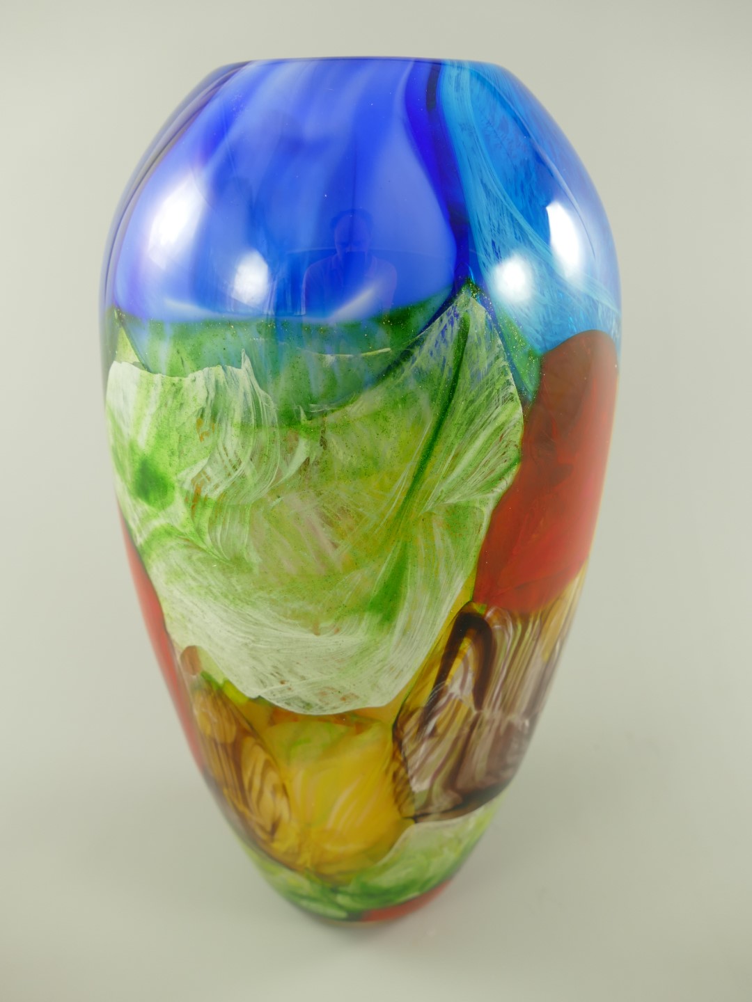 Glas Vase farbe H.35x18cm