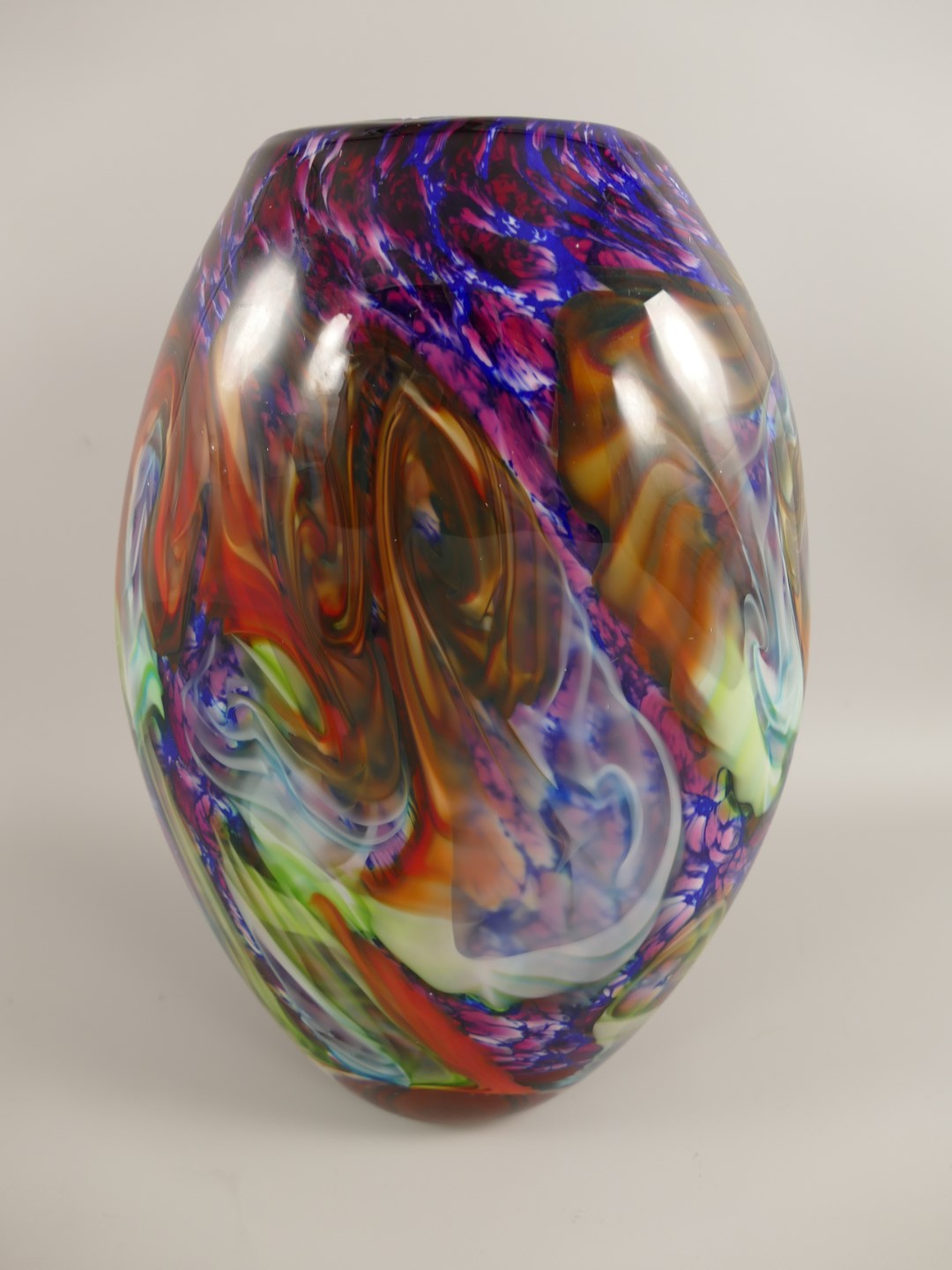 Glas Vase farbe H.34x22cm