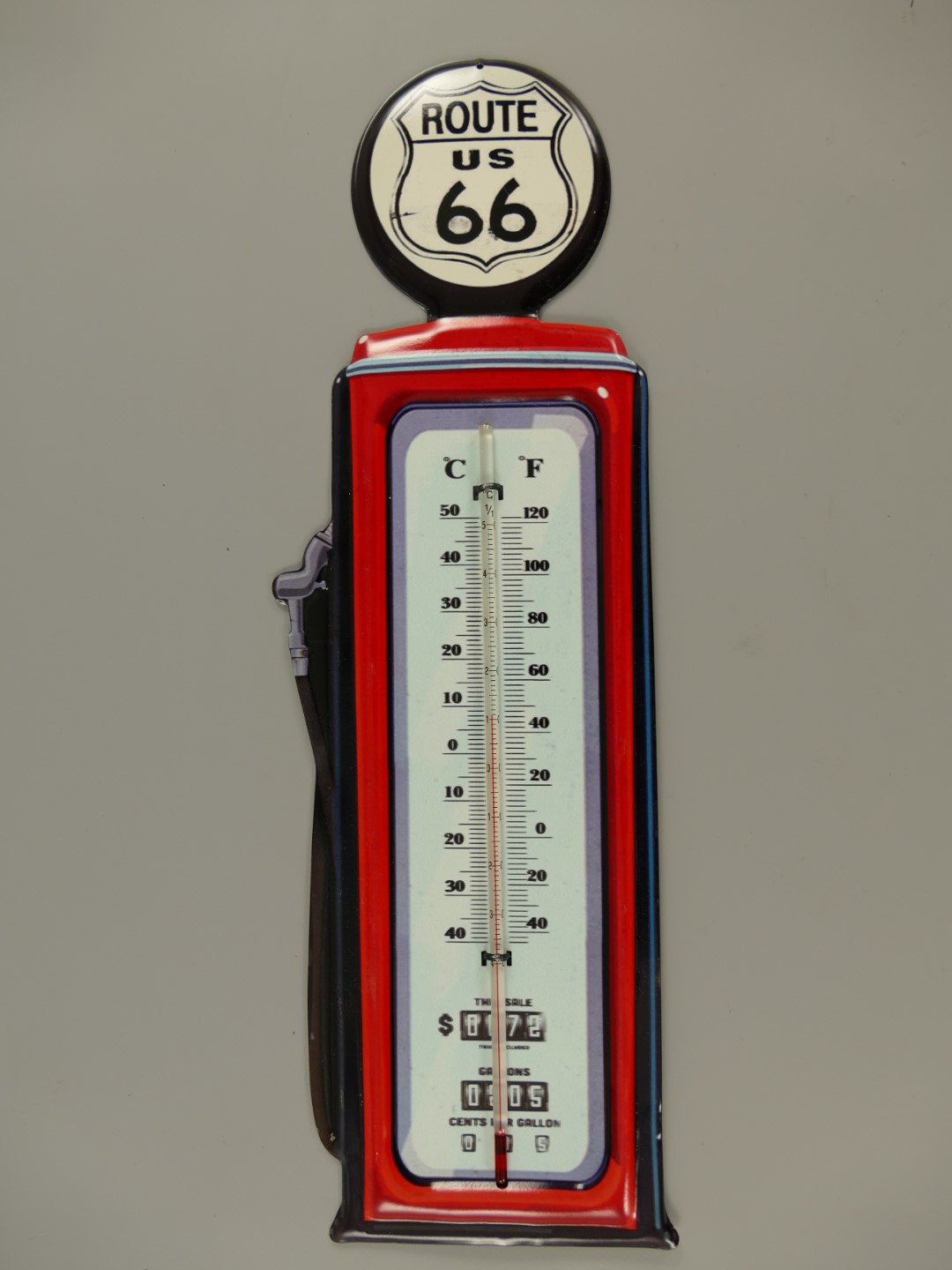 Thermometer Antik Eisen Route-66 H.48x15cm