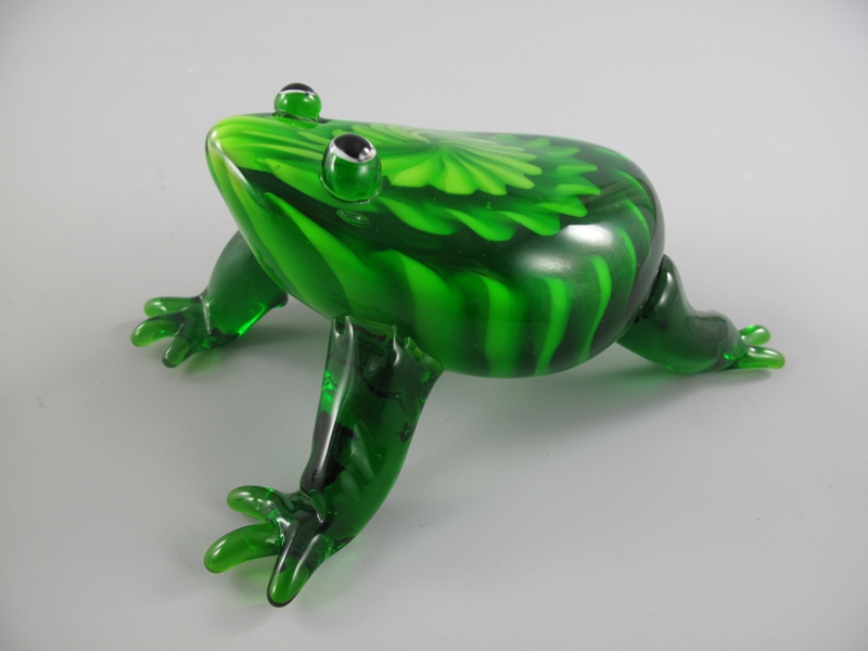 Glasfigur Frosch farbe L.18x10cm