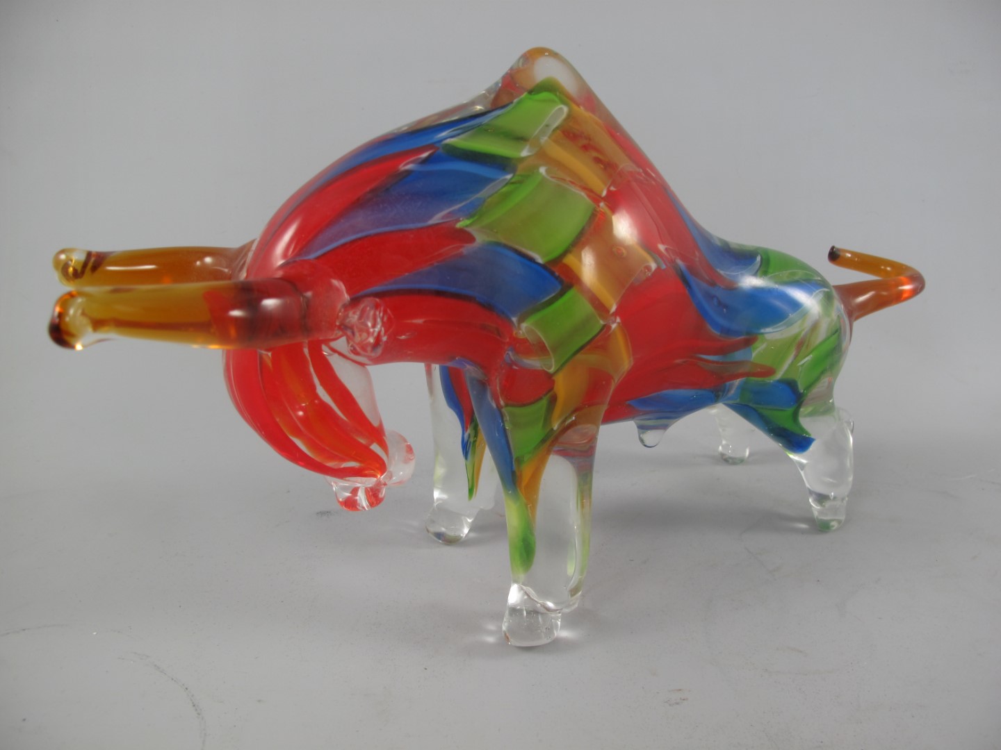 Glasfigur Bülle farbe L.36x19cm