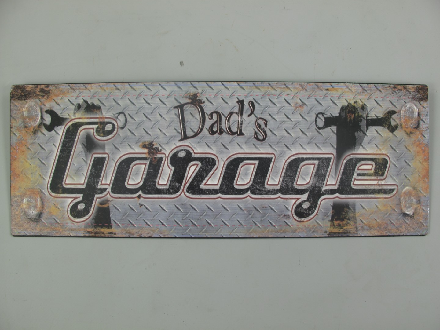 Wandschild Eisen Dad s Garage H.13x36cm